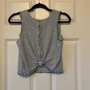 White and blue stripped Altar’d state tank top.